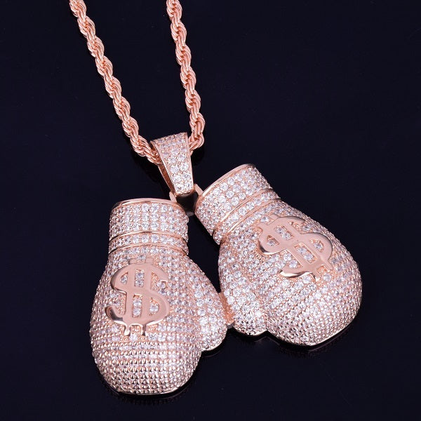 Money Boxing Gloves Necklace - Craneur Ice