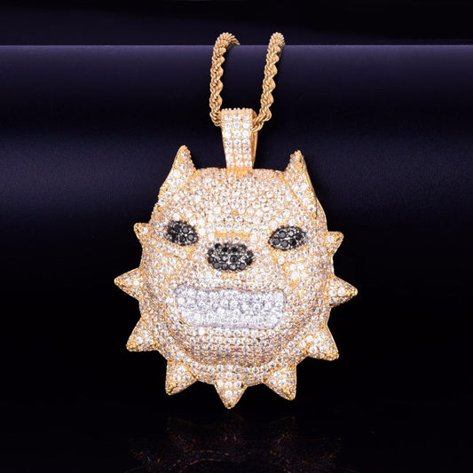 Pitbull Dog Head Necklace - Craneur Ice