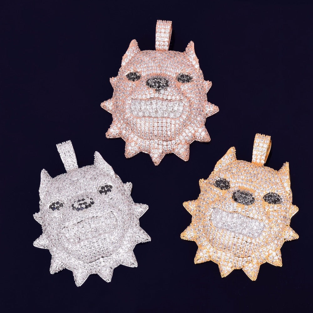 Pitbull Dog Head Necklace - Craneur Ice