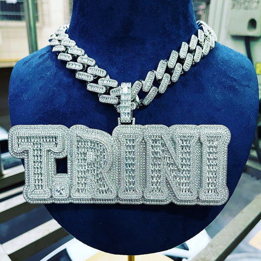 Iced Out Custom Name Plated Pendant - Craneur Ice