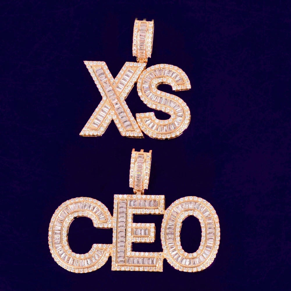 Custom Name Baguette Necklace - Craneur Ice