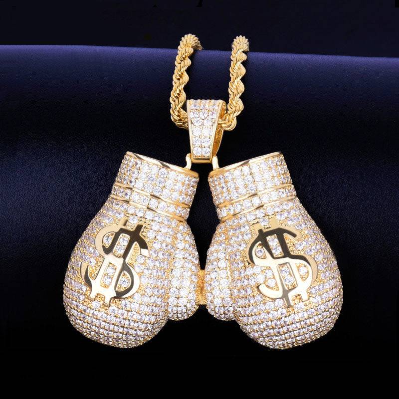 Money Boxing Gloves Necklace - Craneur Ice