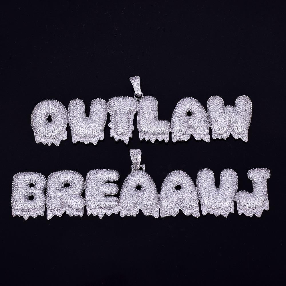 Custom Name Drip Bubble Necklace - Craneur Ice