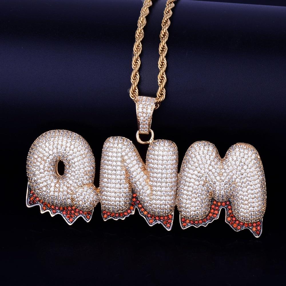 Custom Name Lava Drip Bubble Necklace - Craneur Ice