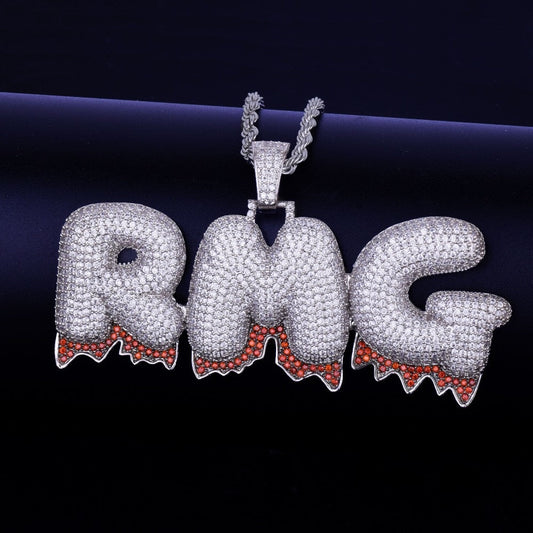 Custom Name Lava Drip Bubble Necklace - Craneur Jewelry