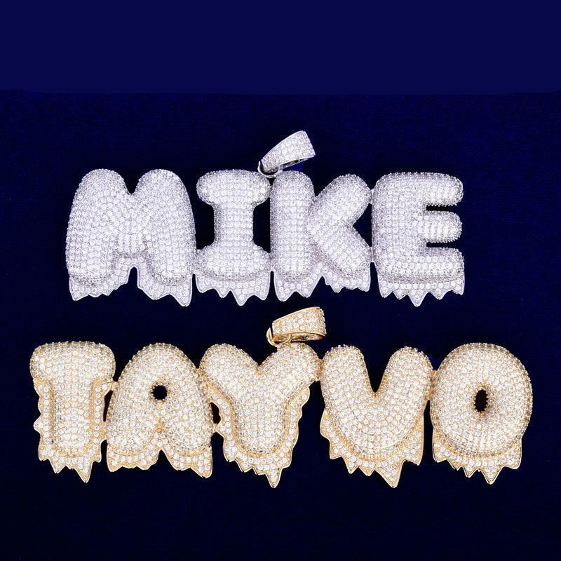 Custom Name Drip Bubble Necklace - Craneur Ice