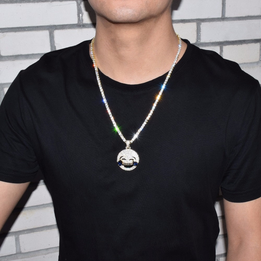 Iced Laugh Cry Emoji Necklace - Craneur Ice