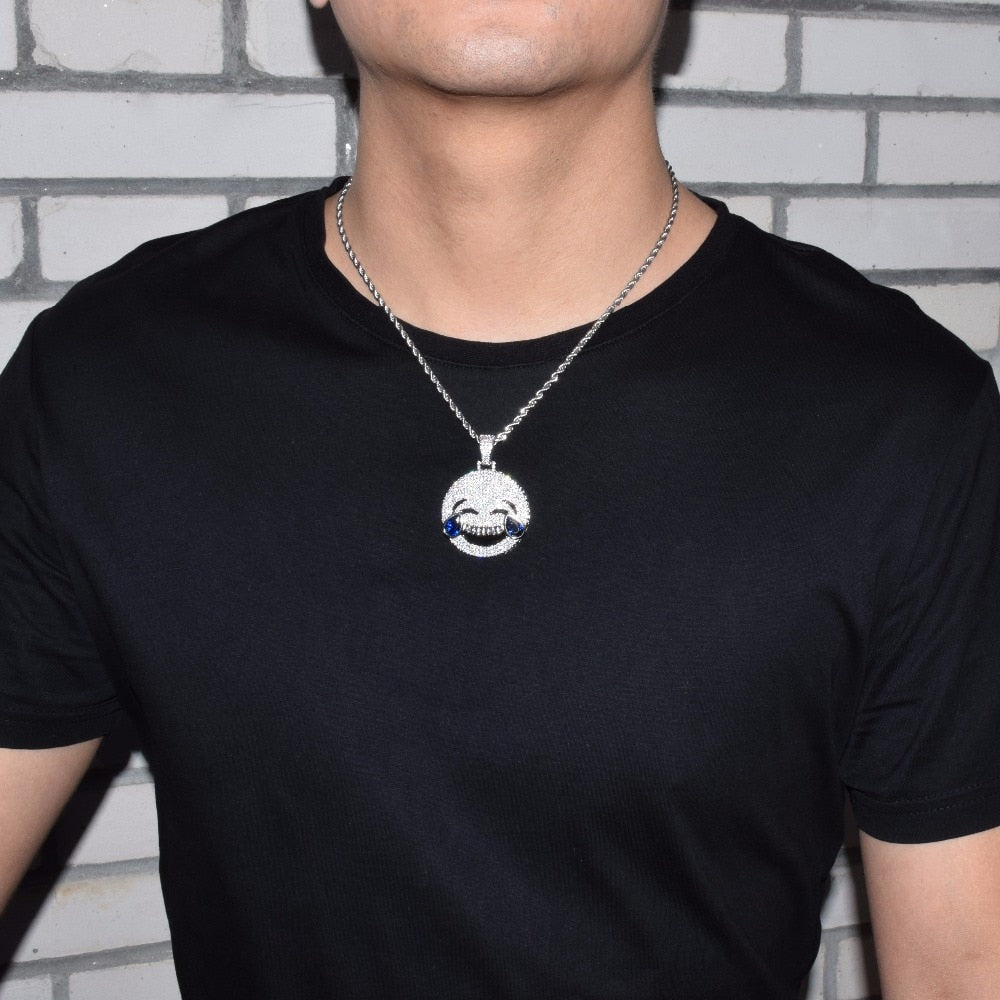 Iced Laugh Cry Emoji Necklace - Craneur Ice