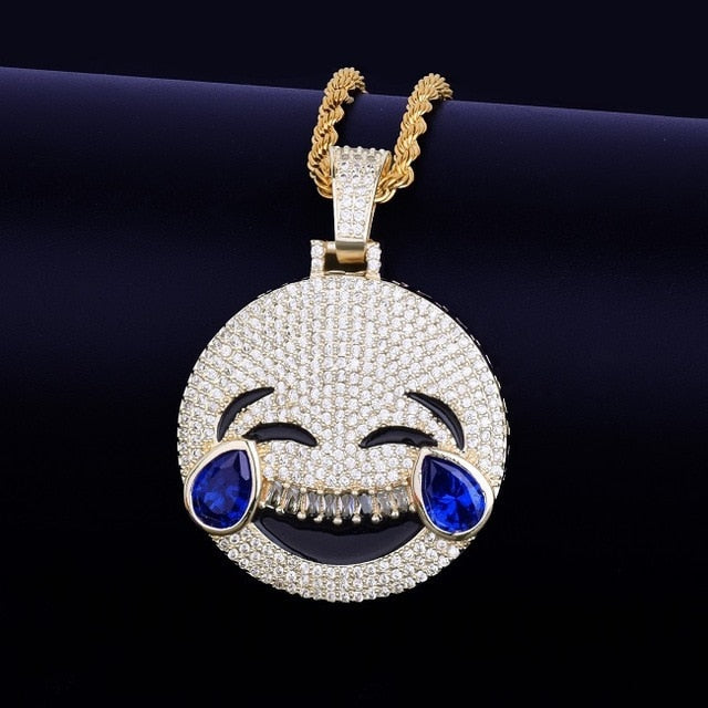 Iced Laugh Cry Emoji Necklace - Craneur Ice