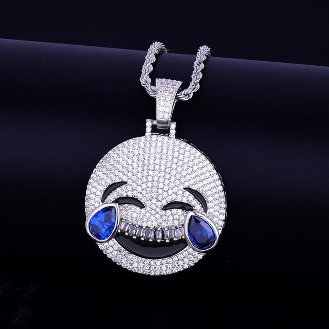 Iced Laugh Cry Emoji Necklace - Craneur Ice
