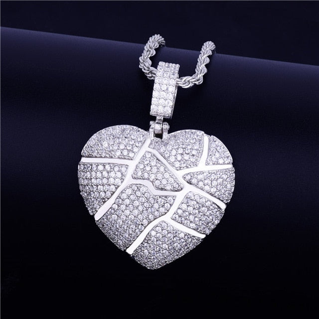 Shattered Broken Heart Necklace - Craneur Ice