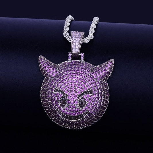 Purple Demon Emoji Necklace - Craneur Jewelry