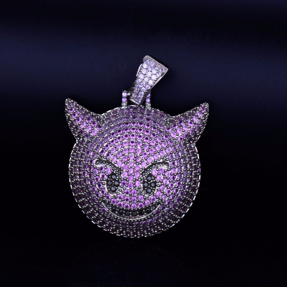 Purple Demon Emoji Necklace - Craneur Jewelry