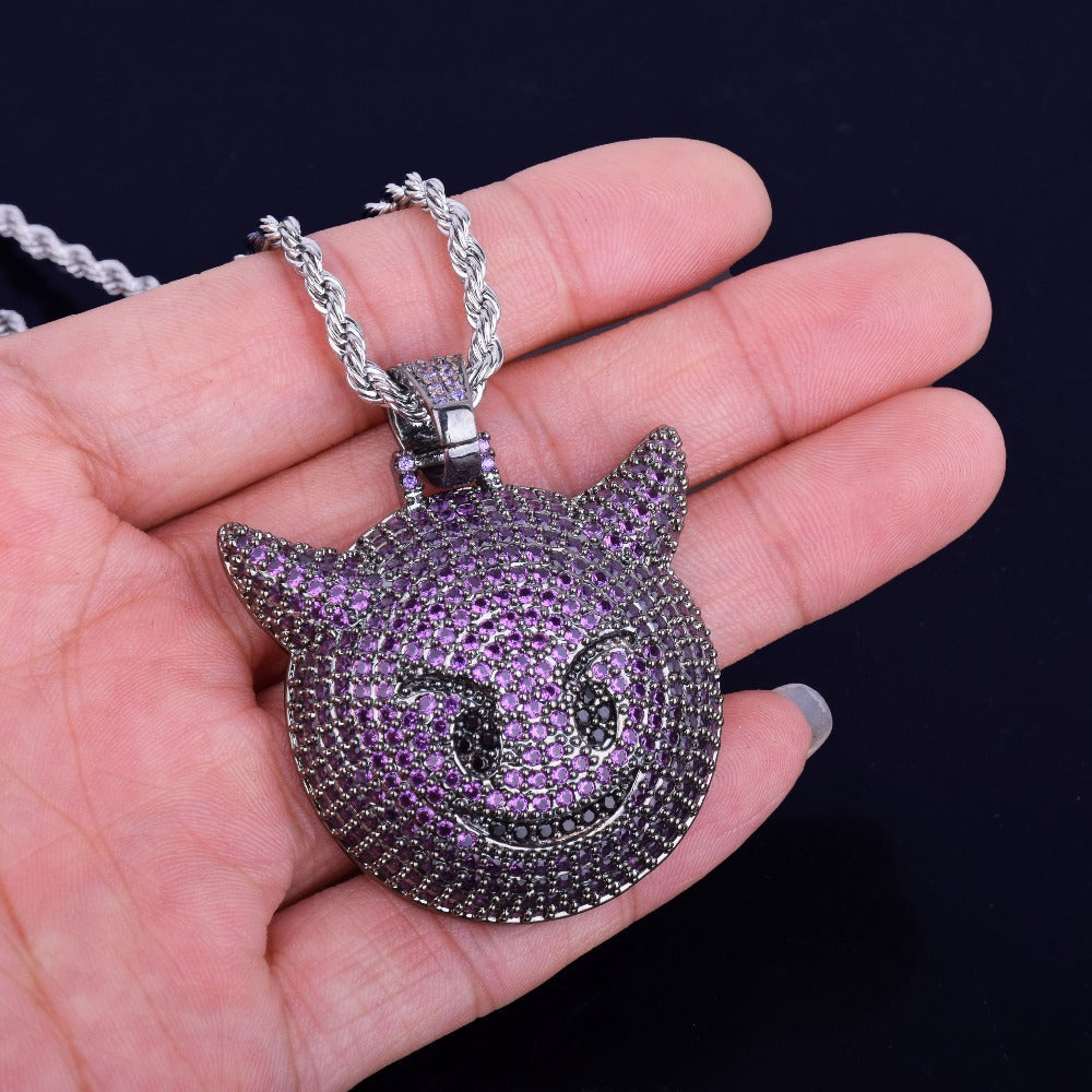Purple Demon Emoji Necklace - Craneur Jewelry