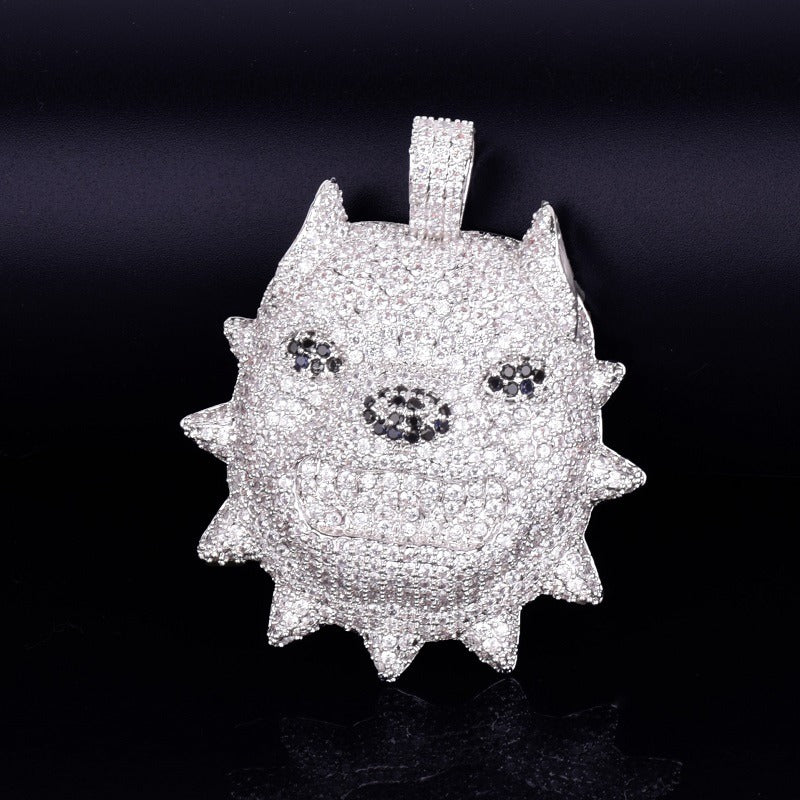 Pitbull Dog Head Necklace - Craneur Ice