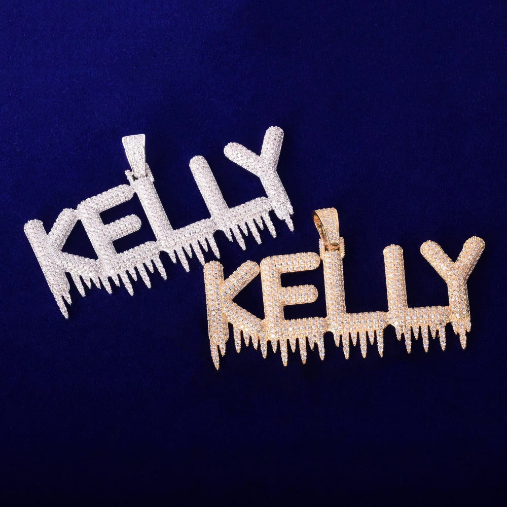 Custom Name Solid Drip Necklace - Craneur Ice